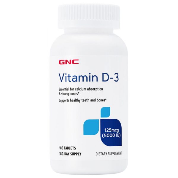 GNC Vitamin D-3 125MCG (5000 IU) 180 Tabletas