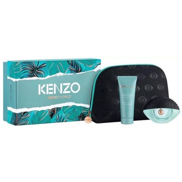 Kit Perfume Kenzo World EDP 75mL + Body Lotion 75mL +  Bolsa - Feminino