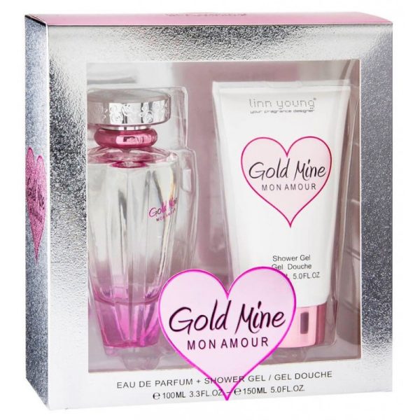 Kit Perfume Linn Young Gold Mine Mon Amour EDP 100mL + Shower Gel 150mL - Feminino