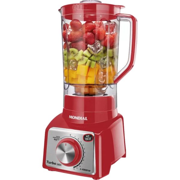 Liquidificador Mondial L-1000 RI Turbo Inox 1000W 220V - Vermelho