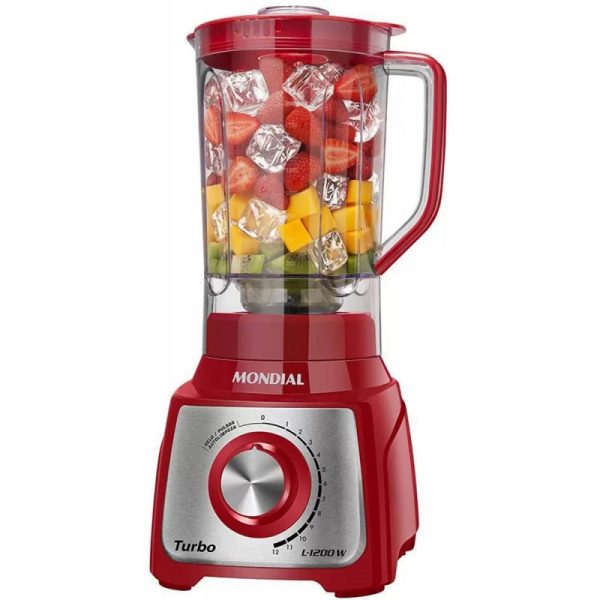 Liquidificador Mondial L-1200 RI Turbo Inox 1200W 220V - Vermelho