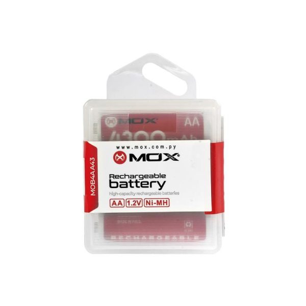 Pilha MOX AA Recarregável 4300mAh MOB4AA43 (4 Unidades)