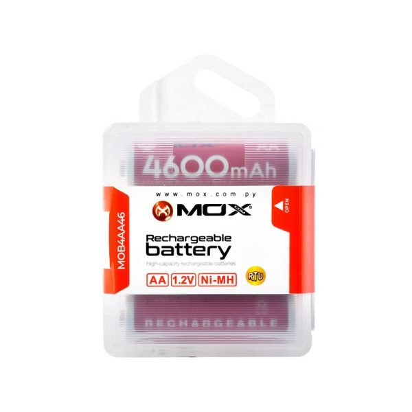 Pilha MOX AA Recarregável 4600mAh MOB4AA46 (4 Unidades)