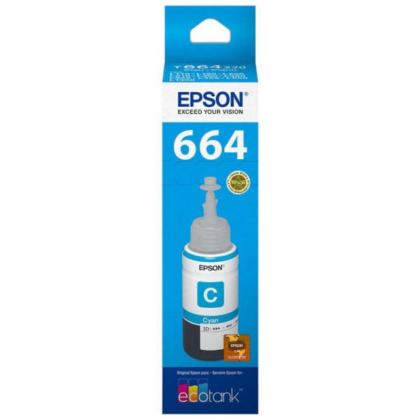 Refil de Tinta Epson T664220 70ml - Ciano