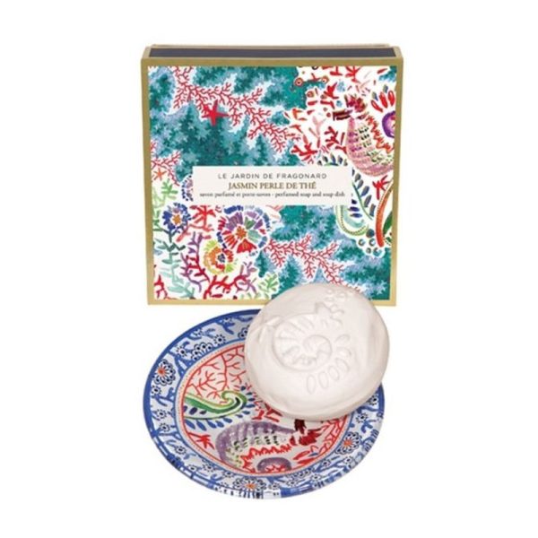 Sabonete Perfumado Fragonard Jasmin Perle de Thé 150g + Saboneteira 13cm