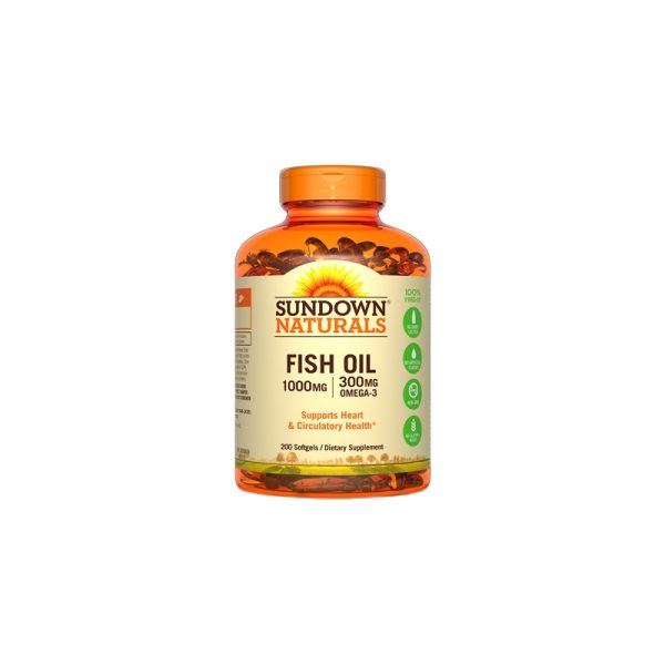 Sundown Naturals Fish Oil 1000MG/300MG Omega-3  (200 Capsulas)