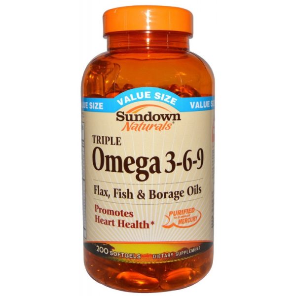 Sundown Naturals Triple Omega 3-6-9 200 cápsulas