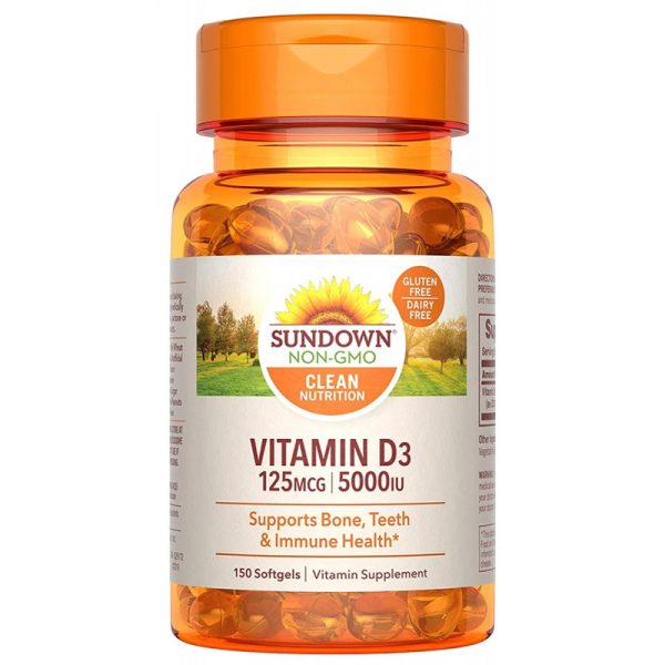 Sundown Naturals Vitamin D3 125MG/5000IU (150 Cápsula em Gel)