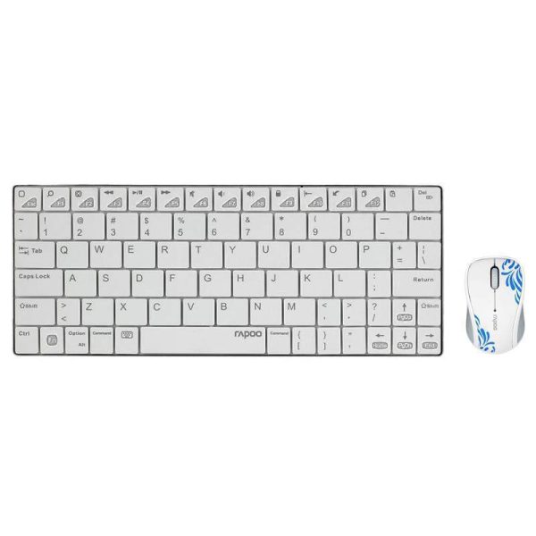 Teclado e Mouse sem Fio Rapoo 9060 2.4Ghz - Branco (Ingles)