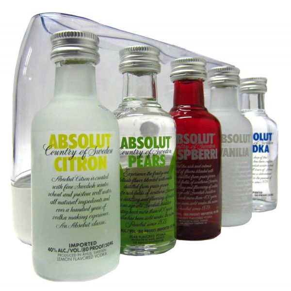 Vodka Absolut Mini Pack 5 unidades de 50ml